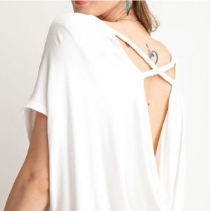 Just Because Loose Fit Knit Top - Off White